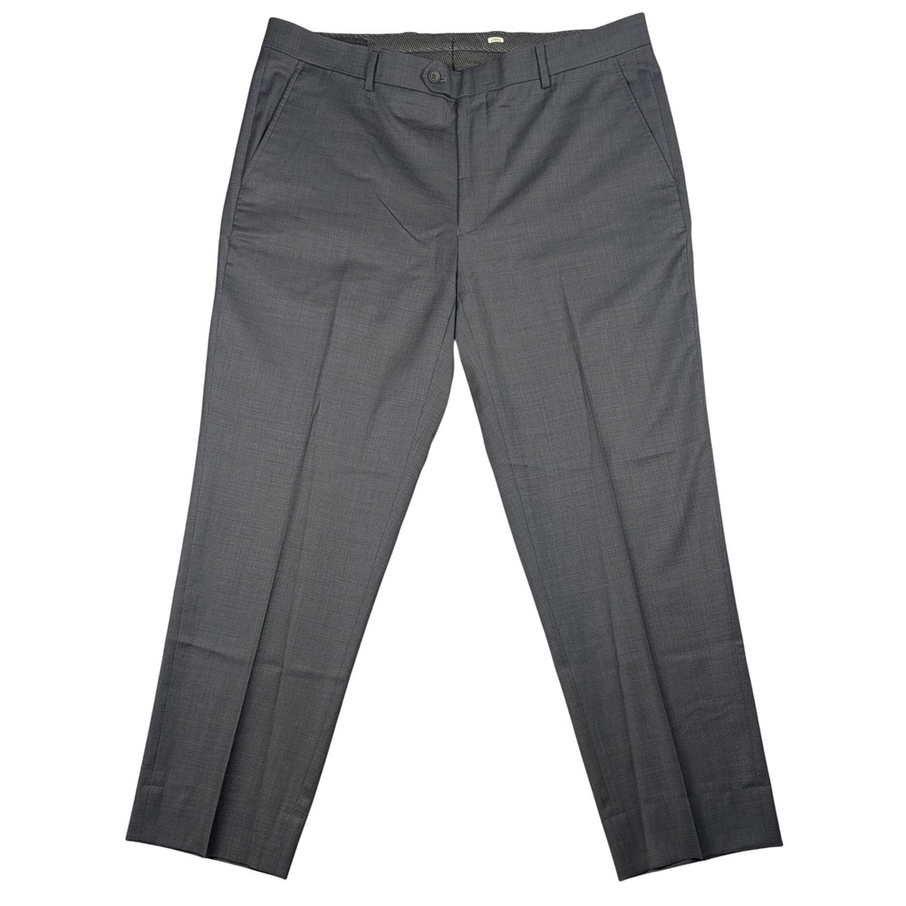 Jos A Bank Dress Pants Mens 38x30 Slim Fit Gray Traveler Travel Tech Wool Blend